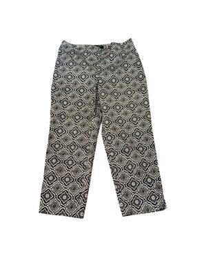 Talbots Capri Pants Chatham Ankle Womens 12 Navy Blue White chinos